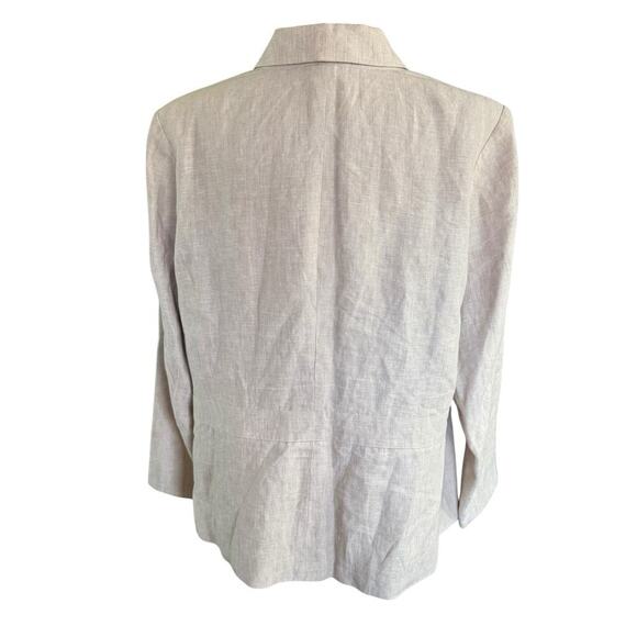 Kenar Woman 20W Linen Blazer Beige Embroidered Jacket Relaxed Oversized Comfort - Picture 5 of 13